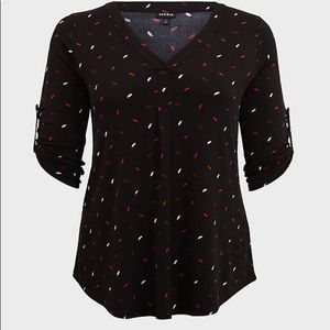 HARPER - BLACK & MULTI FEATHER STUDIO KNIT BLOUSE